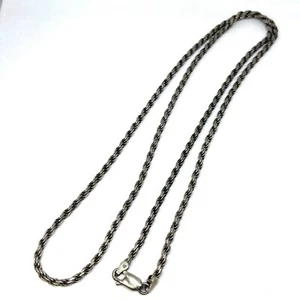 Vintage Sterling Silver Italy Thick Twisted Rope Chain Necklace 30" Long 26grams - Picture 1 of 8
