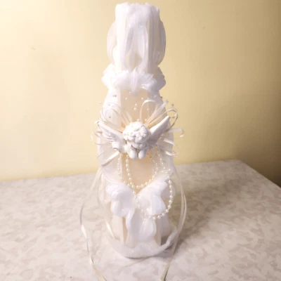 Cinta tallada a mano vintage pilar 11 pulgadas unidad vela ángel boda bautizo o8 Foto 1 de 4