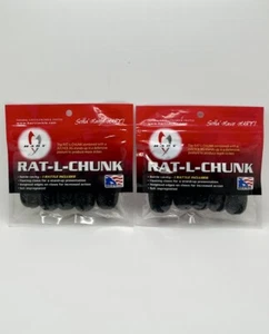 Hart Tackle Rat-L-Chunk Floating Soft Bait Black Blue Pincher 1 Rattle 2pack NEW - Picture 1 of 6