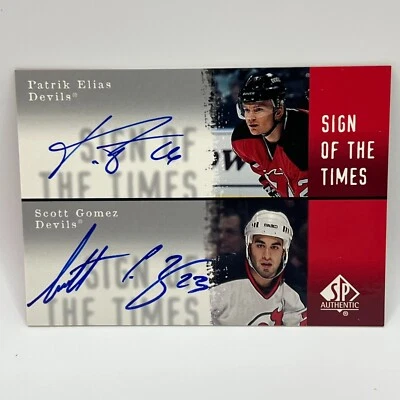 2000-01 SP Authentic Sign of the Times Patrik Elias / Scott Gomez #EG - Image 1 of 2