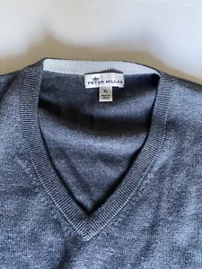 Peter Millar Mens NWOT Wool/Silk Gray V Neck Sweater Sartori Invitational - Picture 1 of 8