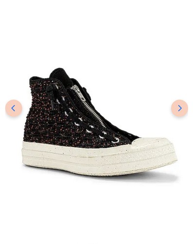 Sneaker Converse Chuck 70 artigianali all'uncinetto colore nero taglia 10 donna