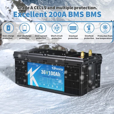 KEPWORTH Bluetooth LiFePO4 12V 24V 36V 48V 100Ah 120Ah 300Ah Lithium Batterie Wohnmobil