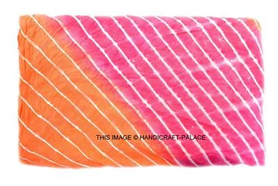 Tie Dye Lahariya Print 100% Pure Cotton natural color Running 25 fabric Indian - Image 1 of 3