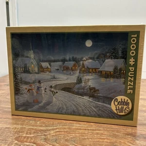 NEW One December Night 1000-Piece Jigsaw Puzzle by Cobble Hill Winter Snowman - Picture 1 of 9