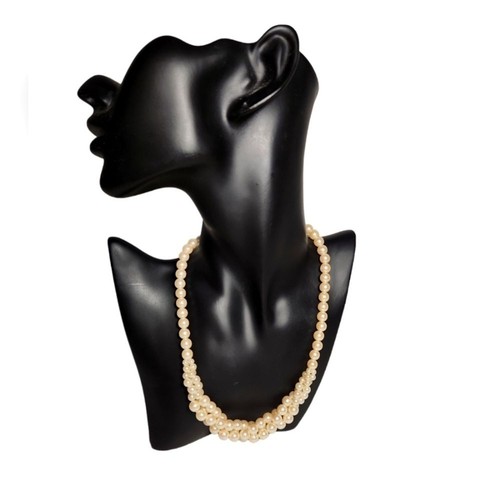 OFF WHITE Collana di perle intrecciate bianche sporche usata in ottime condizioni circa 19 20"