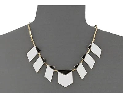 NEW HOUSE OF HARLOW 1960 STATEMENT MODERN MOTIF WHITE PENDANT NECKLACE - Image 1 of 2