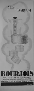 PRESSEWERBUNG 1928 BOURJOIS CREATEUR DES FARDS PASTELL ROSENASCHE - Bild 1 von 1