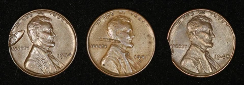 Lincoln Error Group -1944 & 1951-S Struck Through, 1948 Clip        TQRAW1606/BS Cover