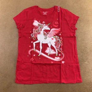 The Children's Place Girls Size XXL (16) Red Unicorn Short Sleeve Tee NWT *Flaw - Picture 1 of 4