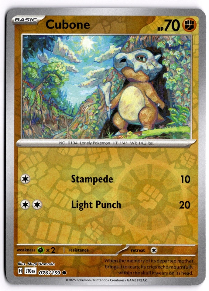 Pokemon TCG Cubone 076/159 Sv09: Journey Together Reverse Holo - Image 1 of 1
