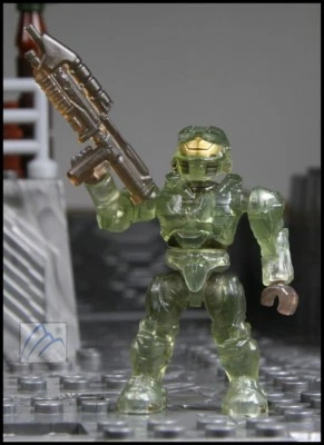 HALO MEGA BLOKS UNSC ACTIVE CAMO SPARTAN MARK IV GREEN TRANSLUCENT FIGURE 96970 - Image 1 of 4