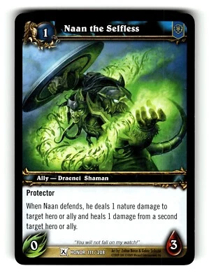 World of Warcraft TCG Fields of Honor Trading Card Naan the Selfless #111 C - Image 1 of 4