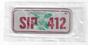 Sealed 1980 Cereal Prize Mississippi SIP-412 Mini License Plate - Picture 1 of 1