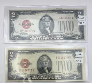 1928 F & G Two Dollar Bills - Picture 1 of 6