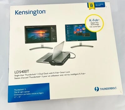 Estación de Acoplamiento Doble 4K Kensington LD5400T Thunderbolt 3 Dock Smart Lock Mac NUEVO Foto 1 de 4
