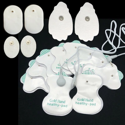 Tamponi elettrodi a scatto cuscinetti di ricambio fili per unità Tens massaggiatore terapia EMS - Immagine 1 di 4