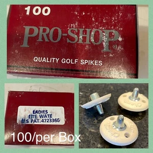 LADIES WHITE steel golf SPIKES shoes replacement spikes 100 spikes lady vintage - Picture 1 of 11