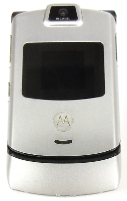 Motorola RAZR V3m - Silver and Black ( Verizon ) Cellular Flip Phone - Image 1 of 3