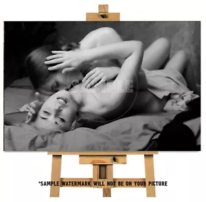LESBIAN WOMEN CANVAS PICTURE #251 EROTIC LESBIAN BEDROOM CANVAS WALL ART - Picture 1 of 8