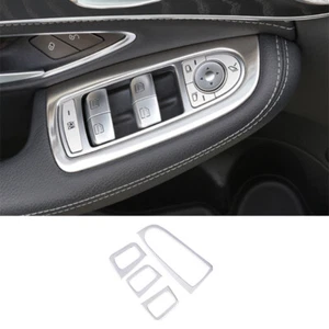 For Mercedes-Benz GLC 2016-2021 Steel Silver Window Lock Lift Panel Trim Frame - Picture 1 of 8