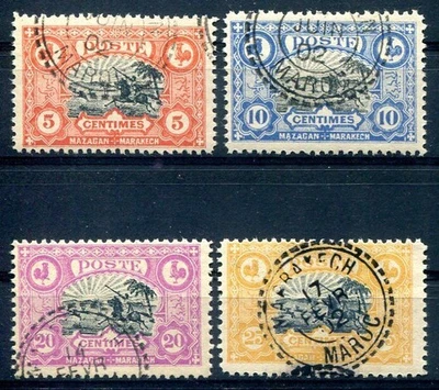 MAROC 1899 MAZAGAN-MARAKESCH Yvert 62-65 gestempelt TADELLOS BOTENPOST(49893 - Изображение 1 из 2