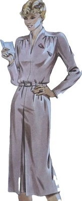 1980s Queen Anne Collar Gathered Shoulder Tea Dress Sewing Pattern Neue Mode2906 - Image 1 of 3