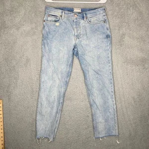 Free People We The Free Light Wash Button Fly Jeans Cropped Mid Rise Boho 28 - Bild 1 von 9