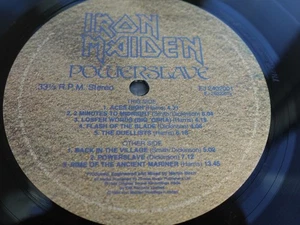 Iron Maiden POWERSLAVE 1984 UK LP 1st Press TEXTURED SLEEVE PLAYS MINT HEAR - Picture 1 of 24