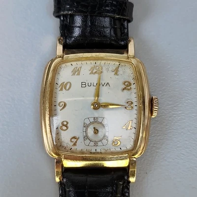 BULOVA 1950s Vintage Watch 11AC 17J Manual Wind Gold Filled Running Cushion - Image 1 of 4