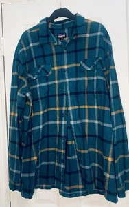 Patagonia Fjord Flannel Shirt Mens XL Green Plaid - Picture 1 of 3