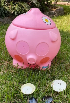 Винтажная коробка для игрушек свинья Пенни 1970-е Little Tikes с крышкой - Изображение 1 из 4