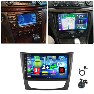 2G+64G Carplay Android 15 For Mercedes Benz E-W211 E320 E500 E350 Car Radio +Cam Foto 1 de 4