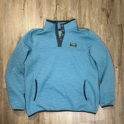 Pullover LL Bean Airlight tejido azul claro para mujer grande regular azul 1/4 a presión Foto 1 de 4