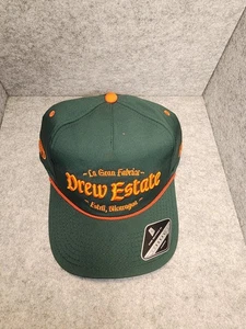Drew Estate Mens Cigar Hat Limited Rare Miami Hurricanes Green Orange New - Picture 1 of 4