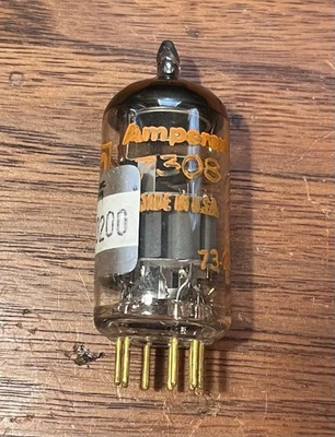 Tubo Pin Dorado Amperex PQ 7308 6DJ8 6922 Pruebas Como Nuevo de Lote Antiguo Foto 1 de 4