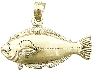Colgante de pez con suela horizontal de oro de 14K - Imagen 1 de 6