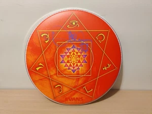 DANNY CAREY signed orange Drumhead 14" Tom Tom Head handsigniert TOOL - Bild 1 von 3