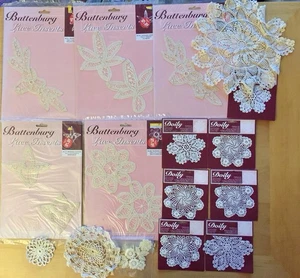 17 Piece Lot Battenburg Lace & Crocheted Doilies for Embellishment Junk Journals - Picture 1 of 7