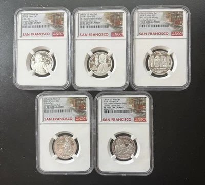 2024 S Silver American Woman 25c 5-coin proof set NGC PF70/69 Ultra Cameo - Image 1 of 2
