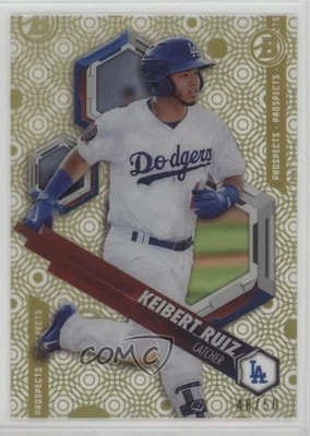 2018 Bowman High Tek Pattern 1 Circles Gold Rainbow Diffractor /50 Keibert Ruiz - Image 1 of 2