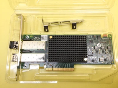 DELL EMULEX LPE32002 32GB 2 PORT SFP+ FC HBA ADAPTER MHFHK Both Brackets & SFPs - Image 1 of 3