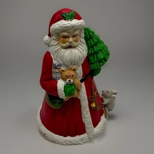 VTG Musical Santa Figure Here Comes Santa Clause Rabbit Tree Bear Nutcracker 7”h - Picture 1 of 7