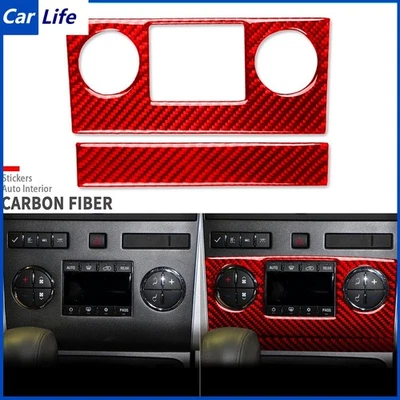 Cubierta de interruptor de clima de CA de consola de fibra de carbono roja B para Chevrolet Traverse 09-12 Foto 1 de 4