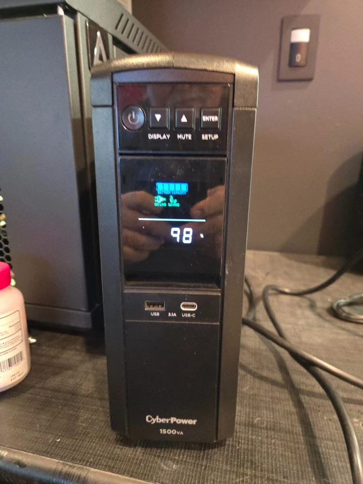 CyberPower 1500VA/1000Watts Simulated Sine Wave UPS Battery - Black (CP1500PFCL) - Image 1 of 4