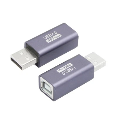 2Pcs USB 2.0 B Type Connector Adapter, USB A Male, USB B MIDI Female, Piano - Image 1 of 4