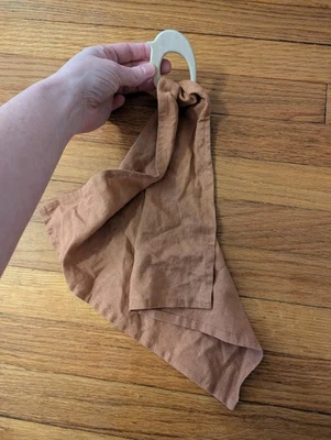 wildbird Linen Lovey Wooden Ring Teether Maplewood Bird Baby Neutral Comfort - Image 1 of 4