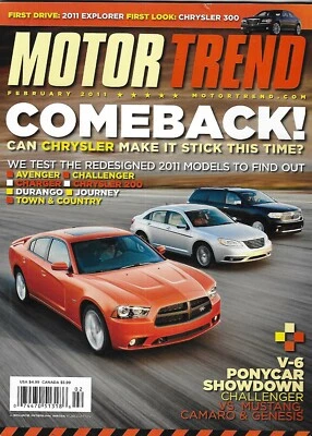 Motor Trend Auto Magazine Chrysler Avenger Challenger Charger Durango Journey - Image 1 of 4