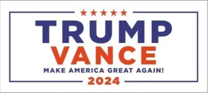 Trump Vance 2024 Weiß Autoaufkleber | Vinyl 9x4 | 3er Pack - Bild 1 von 1