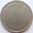 Münze Deutsches Reich Kaiserreich 10 Pfennig 1873 H in fast Stempelglanz